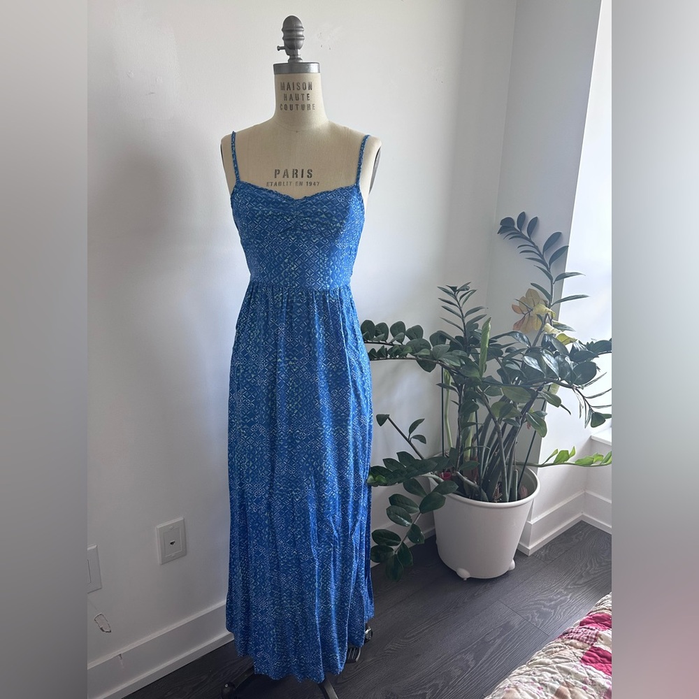 Hollister Blue Patterned Maxi Dress